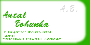 antal bohunka business card